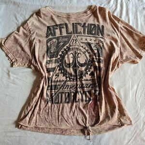 Affliction Women's Brown Graphic Tee